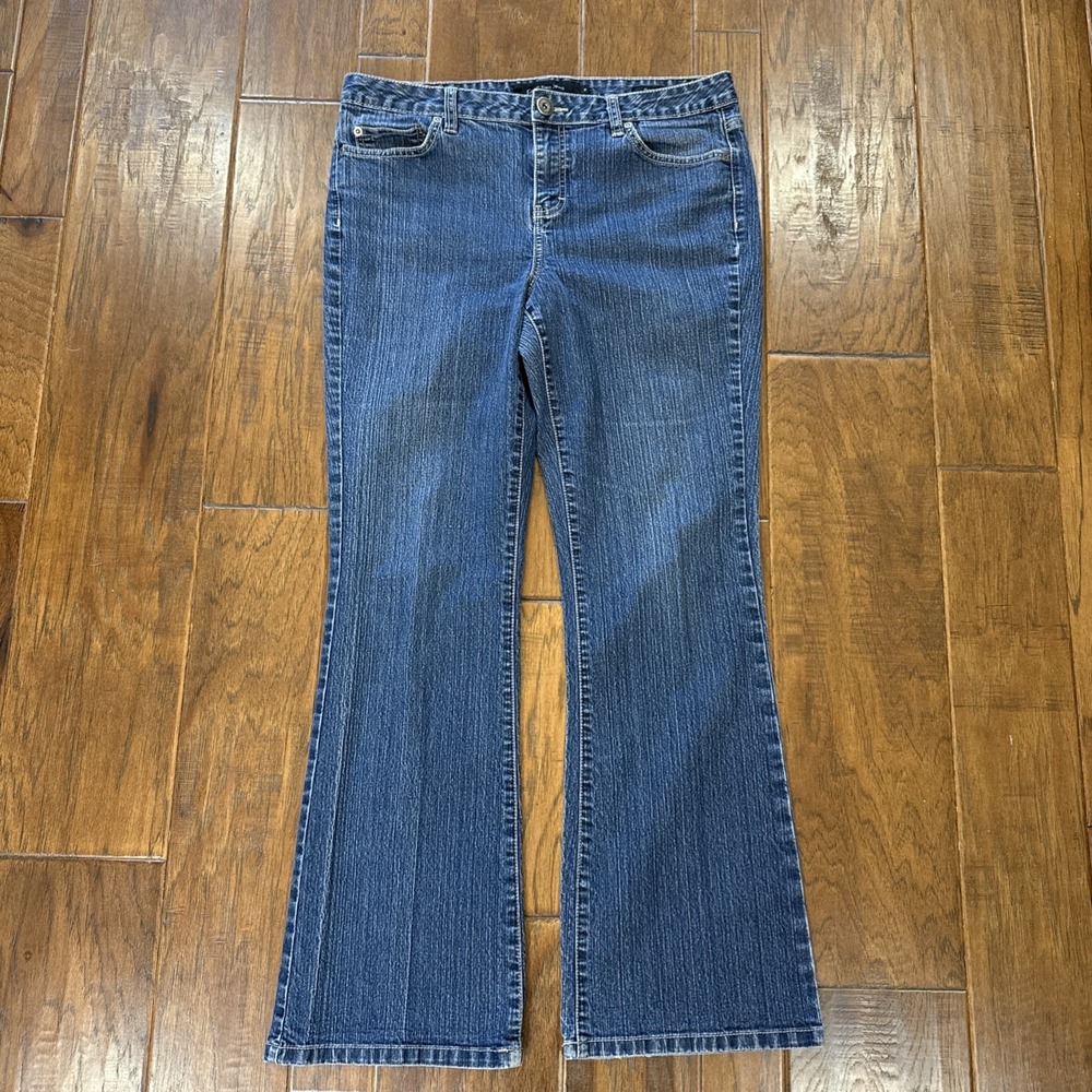 Vintage Y2k 90s CK Calvin Klein Jeans Womens 14 Blue Medium Wash‎ Flare Mid Rise